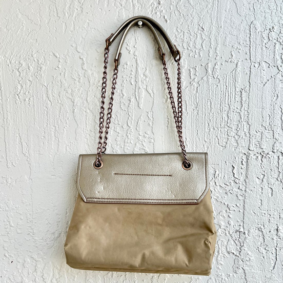 Adolfo Dominguez Chain Strap Women's Shoulder Flap Handbag Beige - Picture 2 of 16